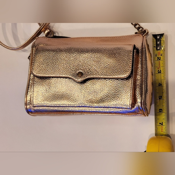 Gold Metallic y2k Studded Crossbody Purse New - Picture 9 of 10